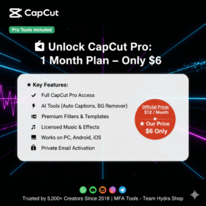 capcut pro 1 month plan mfa tools